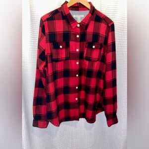 2/40$‎ Men’s Tailor Vintage black&red checkered flannel shirt Sz XXL fits XLarge